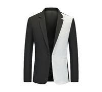 EFOFEI Hombre Daily Lightweight Blazer Cena Chaqueta De Baile Modelo Comercial Daiy Blazer Negro Dos Blanco L