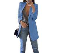 EFOFEI Mujer Chaqueta Blazer Simple Color Sólido Traje Oficina De Trabajo Traje De Negocios Slim Traje Chaqueta Azul 3XL