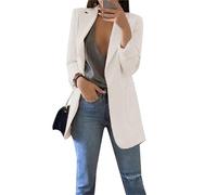 EFOFEI Mujeres Entrevista Formal Chaqueta Primavera Otoño Trabajo Oficina Negocios Blazer Blanco L
