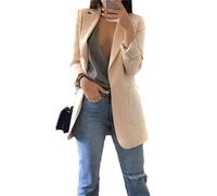 EFOFEI Mujeres Traje De Negocios Fresco y De Moda Traje Simple Color Sólido Elegante Slim Fit Abrigo Albaricoque M