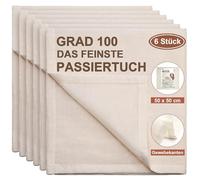 eFond 6 Piezas Telas Filtrante Reutilizable de Algodón Puro sin Blanquear 50x50cm - Colador Ultrafino Lavable para Queso, Zumos y Cocina - Grado 100 (Tela de Filtración, Cheese Cloth)
