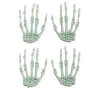Eforcase 2 pares de manos de esqueleto de Halloween que brillan en la oscuridad, manos humanas falsas de plástico realista para Halloween, fiesta de zombi, accesorios de miedo, decoración de casa