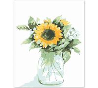 EFOTIML Paint by Numbers Kit para adultos principiantes y niños Edades 8-12, 1pcs 16x20 Canva para kits de pintura para adultos en caja colorida (sin marco) - girasol