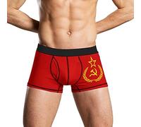 EFOTUNI Calzoncillos Tipo bóxer para Hombre con Bandera del Comunismo de la URSS, Calzoncillos Cortos elásticos