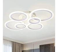 EFPD Moderno LED regulable por control remoto 6 Anillo de luz de techo 72W 6400LM, para sala de estar, dormitorio, cocina, comedor luz de techo, blanco, 3000-6500K