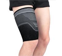 EFRJUWI 1 funda de compresión for muslos, antideslizante, transpirable, for cuádriceps e isquiotibiales, for la parte superior de la pierna, for mujeres y hombres.(Brown,L)