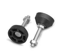 EFRJUWI 2 Piezas M8 M10 M12 304 de Acero Inoxidable Nailon for Base Fija/Tornillo Ajustable/Base Soporte for Muebles/pie 50 mm para Muebles(D50xM12x80)