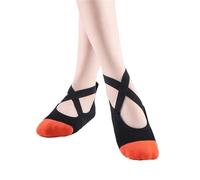 EFRJUWI 3 pares de calcetines tobilleros cortos yoga for mujer, antideslizantes, silicona, for pilates, ballet, fitness, gimnasio, transpirables, sin espalda, for baile y deportes(Orange)