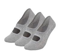 EFRJUWI 3 pares de calcetines yoga antideslizantes for mujer, pilates, deportivos algodón sin espalda for, zapatillas ballet, danza y fitness, descalzos(4501-Gray)