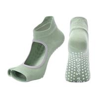 EFRJUWI 3 pares de calcetines yoga for mujer con agarre antideslizante for pilates, ballet, barra, baile, descalzo, entrenamiento, sin dedos, puntera abierta, fitness, gimnasio, deporte(Green)