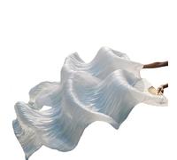 EFRJUWI Abanicos de Seda Real 1 par de Accesorios de Rendimiento de Costillas de tamaño clásico for Danza del Vientre(Color 8,S 120x90cm)