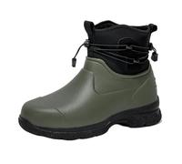 EFRJUWI Botas altas de agua antideslizantes con suela gruesa y parte superior cuero for montañismo al aire libre, botas cálidas felpa para Trail Urbano(Green,46)