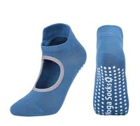 EFRJUWI Calcetines de pilates sin espalda for mujer, silicona, antideslizantes, for fitness, yoga, algodón, deportivos, ballet, danza, transpirables, for gimnasio y ejercicio(Blue)