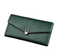 EFRJUWI Carteras de Cuero Genuino for Mujer diseñador Lujo for Monederos Largos Tarjetero Bolso Mano para la Vida Diaria y los Viajes(Green)