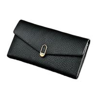 EFRJUWI Carteras de Cuero Genuino for Mujer diseñador Lujo for Monederos Largos Tarjetero Bolso Mano para la Vida Diaria y los Viajes(Black)