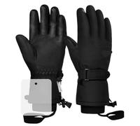 EFRJUWI Guantes de esquí Profesionales Gruesos for Hombre y Mujer, Resistentes al Viento, cálidos for Invierno, Nieve, Motos, Cinco Dedos por Ciclismo, Running(Black,M-EU)