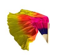 EFRJUWI Par de velos for Abanico de Baile, 2 uds., círculo, práctica de Bailarina de Seda Real, Accesorios for espectáculo, Disfraz folclórico Extra Largo y Fluido(Color 23,2pcs Right -2 People)