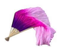 EFRJUWI Par de velos for Abanico de Baile, 2 uds., círculo, práctica de Bailarina de Seda Real, Accesorios for espectáculo, Disfraz folclórico Extra Largo y Fluido(Color 18,Right Left-1 People)