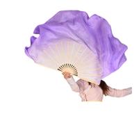 EFRJUWI Par de velos for Abanico de Baile, 2 uds., círculo, práctica de Bailarina de Seda Real, Accesorios for espectáculo, Disfraz folclórico Extra Largo y Fluido(Color 3,2pcs Right -2 People)