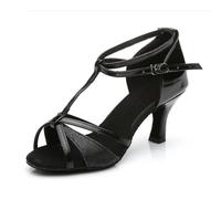 EFRJUWI Zapatos De Baile Latino A La Moda For Mujer Y Niña, Salón Tango Salsa For, Sandalias Tacón Alto Fondo Suave 5/7(Black Sequins 5cm,38)