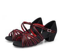 EFRJUWI Zapatos De Baile Latino For Niñas, Salón For Bailar Salsa, Tacones Bajos, Sandalias Tango(Gray,27)