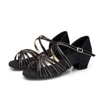 EFRJUWI Zapatos De Baile Latino For Niñas, Salón For Bailar Salsa, Tacones Bajos, Sandalias Tango(Green,38)