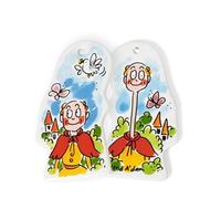 Efteling - Colgador de pared de cuello largo, decoración de cerámica con diseño de cuento de hadas y colgante dorado