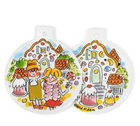 Efteling Hans & Grietje - Colgante de cerámica con diseño de cuento de hadas y hilo dorado - coleccionable para fans