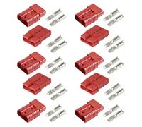 efuturetime 10 Piezas. Conector Anderson 50A 600V, Conector de Batería de Desconexión Rápida, Conector de Alta Corriente para Coches, Caravanas, Barcos, Sistemas Solares, Rojo