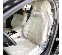 efuturetime 100 PCS fundas de asiento desechables para asientos delanteros de coche, transparentes, universales, impermeables, 140 x 80 cm, protectores de asiento de plástico para asientos de coche