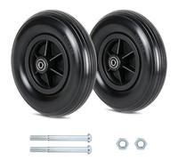 EFUTURETIME 2 x Ruedas de Repuesto Anteriores de 190 mm en Poliuretano, Macizas, Silenciosas y sin Dejar Marcas, para Andadores, Sillas de Ruedas (Negro)