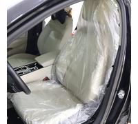 efuturetime 200 fundas desechables para asientos delanteros de coche, transparentes, universales, impermeables, 140 x 80 cm, de plástico para asientos de coche, a prueba de polvo