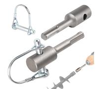 EFUTURETIME 2x Adaptador de Barrena con Pin de Bloqueom para SDS Plus Martillo Perforador Ahoyador Atornillador Inalámbrico, para Taladro de Tierra Ø40-150 mm, Postes, Estacas, Vallas