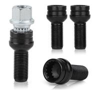 EFUTURETIME 4 x Tornillos Antirrobo Coche M14 x 1,5 mm, Tornillos de Rueda Antirrobo con una Contratuerca de Rueda con 16 Dientes