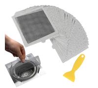 EFUTURETIME 40 pcs Atrapa Pelos Ducha Rectangular Autoadhesivo Desechable, 15 cm x 15 cm, Filtro Adhesivo Flexible para Rejilla desague Ducha, Cocina, Baño, contra Atascos