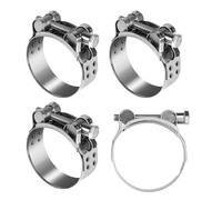 EFUTURETIME 4pcs Abrazaderas de Manguera de Acero Inoxidable 60-63 mm, 22 mm de Ancho, Abrazaderas de Perno, Clips de Ductos para Tubo de Escape de Motocicleta, Tubos