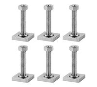 efuturetime 6 X T-Slot Adaptador M6-35mm, Tuercas T-Slot Acero Inoxidable 2x2x0.4cm con Tuercas y Arandelas para Portaequipajes de Techo Compatible con Thule, M6-Cuadrado