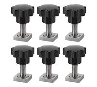efuturetime 6 X T-Slot Adaptador M8-30mm, Tuercas T-Slot Acero Inoxidable 2x2x0.5cm con Tuercas y Arandelas para Portaequipajes de Techo Compatible con Thule, M8-Tuerca de Agarre Estrella