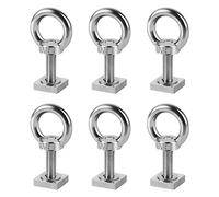 efuturetime 6 X T-Slot Adaptador M8-30mm, Tuercas T-Slot Acero Inoxidable 2x2x0.5cm con Tuercas y Arandelas para Portaequipajes de Techo Compatible con Thule,M8-Tuerca Anular