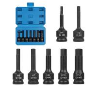 EFUTURETIME 7 Piezas Juego de Vasos 3/8" Hexagonales, H4, H5, H6, H7, H8, H10, H12, Llaves de Vaso Hex con Caja, Hex Socket Set CR-MO