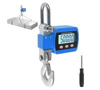 EFUTURETIME Báscula Digital Colgante 500kg, Báscula de Grúa Electrónica Industrial de Industrial con Sensor Preciso y LCD Portátil para Caza, Pesca, Granjas, Fábricas y Muelles, Azul