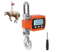 EFUTURETIME Báscula Digital Colgante 500kg, Báscula de Grúa Electrónica Industrial de Industrial con Sensor Preciso y LCD Portátil para Caza, Pesca, Granjas, Fábricas y Muelles, Naranja