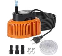 EFUTURETIME Bomba de Agua Sumergible 75W Bomba de Filtración Pequeña 2500 L/H Bomba Acuario sin Flotador con Cable de 7,2 m, 3 Adaptadores Diferentes, Manguera de 5 m, 2 Abrazaderas (Naranja)