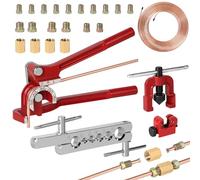 efuturetime Herramienta Ensanchamiento para Mangueras de Freno con Dobladora de Tubos, 7,6 m de Líneas de Freno, Mini Corta Tubos 3-16 mm, 16 Conexiones de Tornillo, 4 Conectores, Flangeado Simple