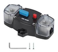 EFUTURETIME Interruptor Disyuntor 100A 12-24V DC Portafusibles con Reinicio Manual para Automóvil, Sistema de Audio/Vídeo para Barco