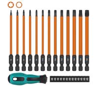EFUTURETIME Juego de Destornilladores Torx 100mm, T5 T6 T7 T8 T9 T10 T15 T20 T25 T27 T30 T35 T40, 13pcs Destornilladores Torx Largos Magnético con Atornillador Manual, Acero S2