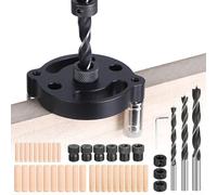 EFUTURETIME Posicionador de perforación, 2-10 mm Plantilla para agujeros madera, ayuda para tacos verticales para perforación y búsqueda del centro, fijación rápida y precisa de los pernos, negro
