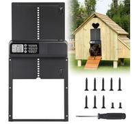 EFUTURETIME Puertas Automaticas para Gallinero con Temporizador, Puerta Automática para Gallinero pour Batería de Aluminio con Pantalla LCD