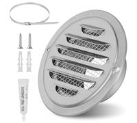 EFUTURETIME Rejilla de Ventilación Redonda de 80mm de Acero Inoxidable con Malla de Alambre para Cocina, Baño, Exterior