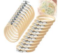 EFUTURETIME Set de 20 Bastidor para Bordar de Bambú 8 cm, Aro de Bordar Regulable para Punto de Cruz, Marco Bordado Circular para Manualidades, Decoración, Costura, Zurcido